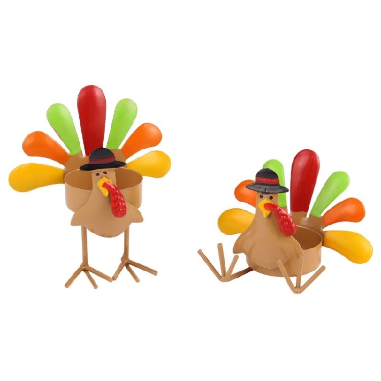 Thanksgiving Turkey Tea Light Candle Holder for Fall Thanksgiving Table Home