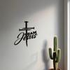 TEAM JESUS Cross Metal Wall Art Religious Iron Plaque Heavy Duty Indoor Outdoor Decor