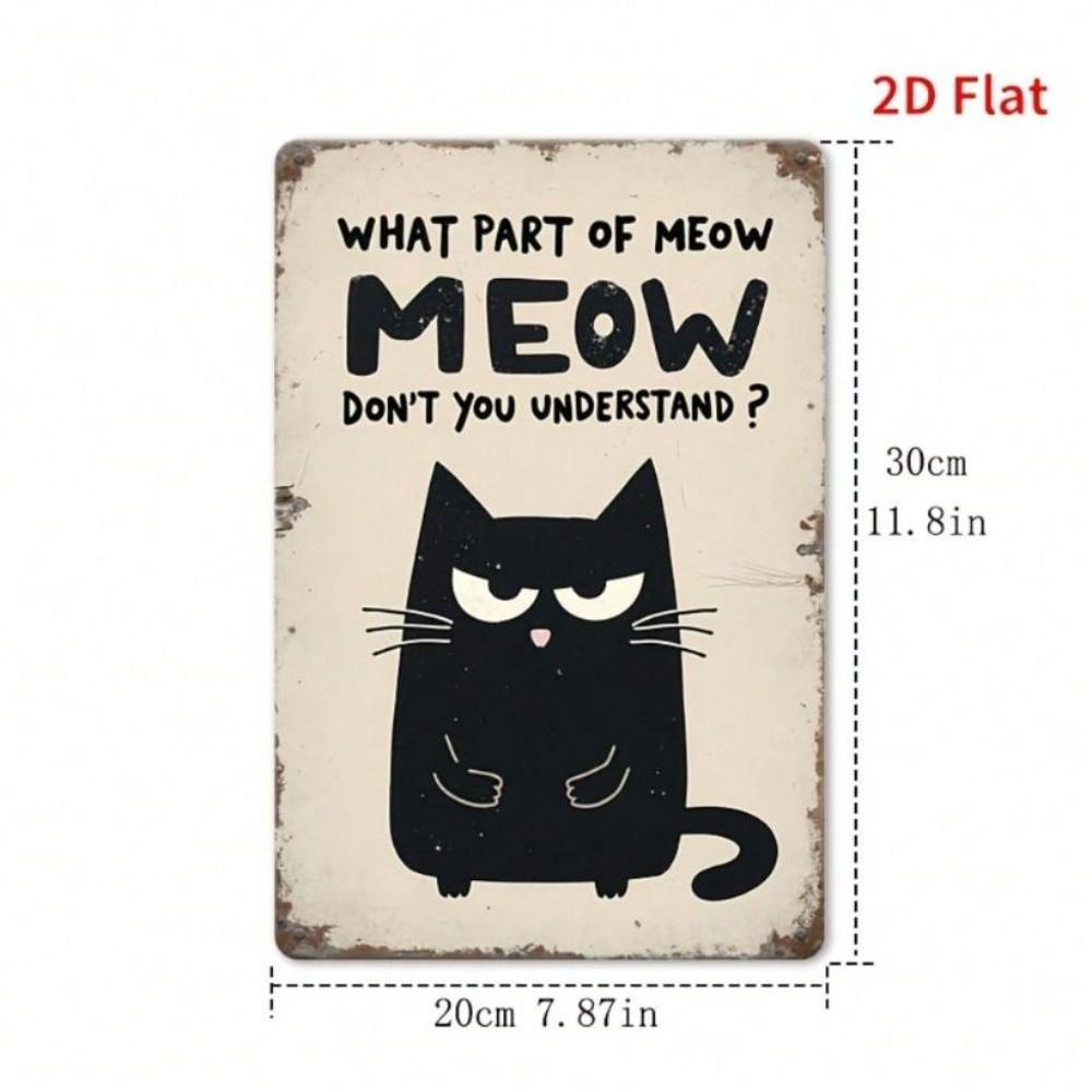 Metal Wall Art Funny Cat Tin Sign Retro Home Decoration JOOM2025