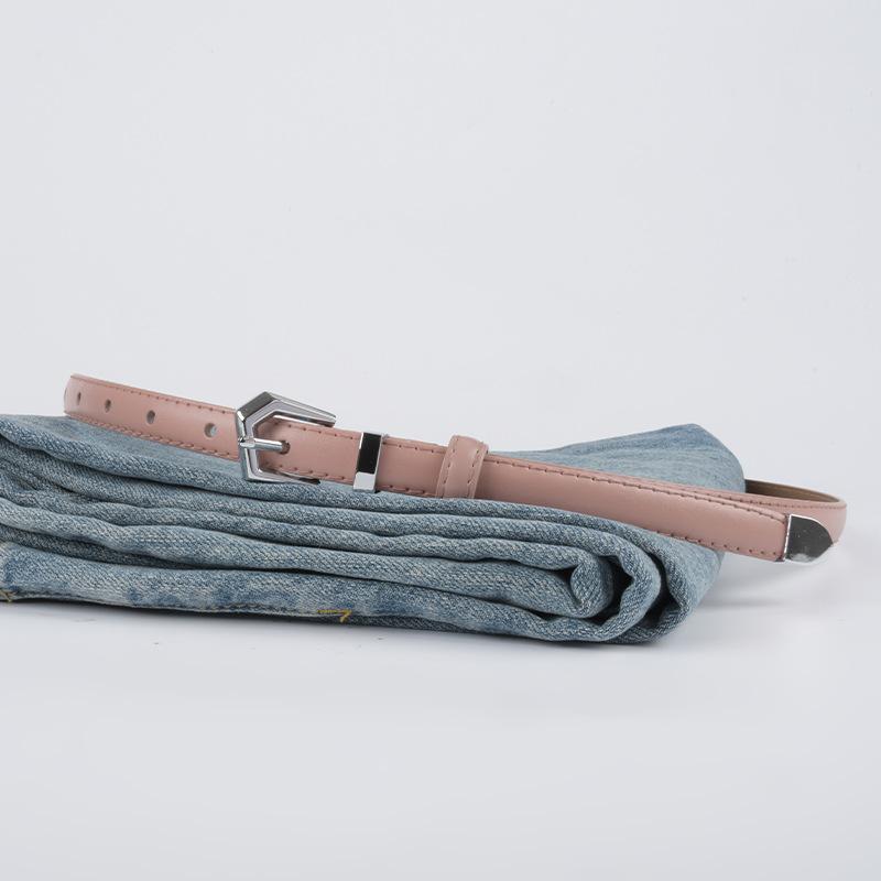 Slim Genuine Leather Belt with Jeans Casual Pants for Women, Versatile Dress, High-end Decorative Belt