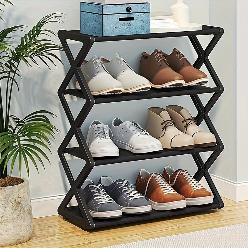 4-Tier Plastic Shoe Rack - Space-Saving, Easy Assembly, Durable Design | Suitable for Entryway and Bedroom|Shoe Storage