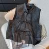 Chinese Style Vest With Closure Women's Spring Autumn Collection Standing Collar Jacquard Camisole Sleeveless Jacket