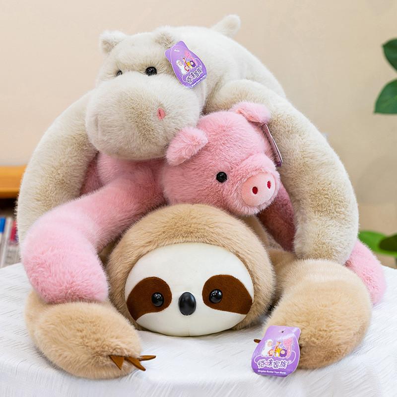 Raccoon Pig Panda Elephant Plush Animal Toy Geometric Cuddle Partner For Kids Bedroom Decor