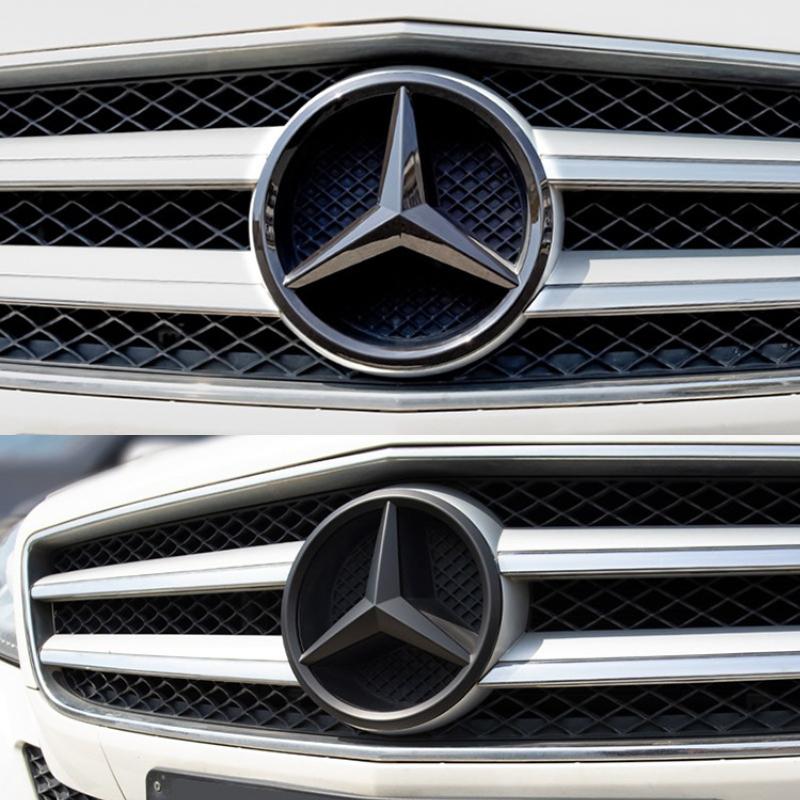 ABS Car Front Grille Badge Decal Cover Emblem For Mercedes Benz W204 W205 W210 W211 W212 W213 C E Class GLA GLK ML GLC GLE