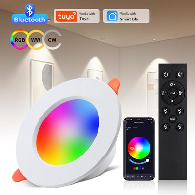 AC220V 10W Bluetooth Tuya Smart LED Einbaustrahler 2,4 GHz Fernbedienung Smart Life APP Gesteuert Wohnzimmer Schlafzimmer Deckenleuchte