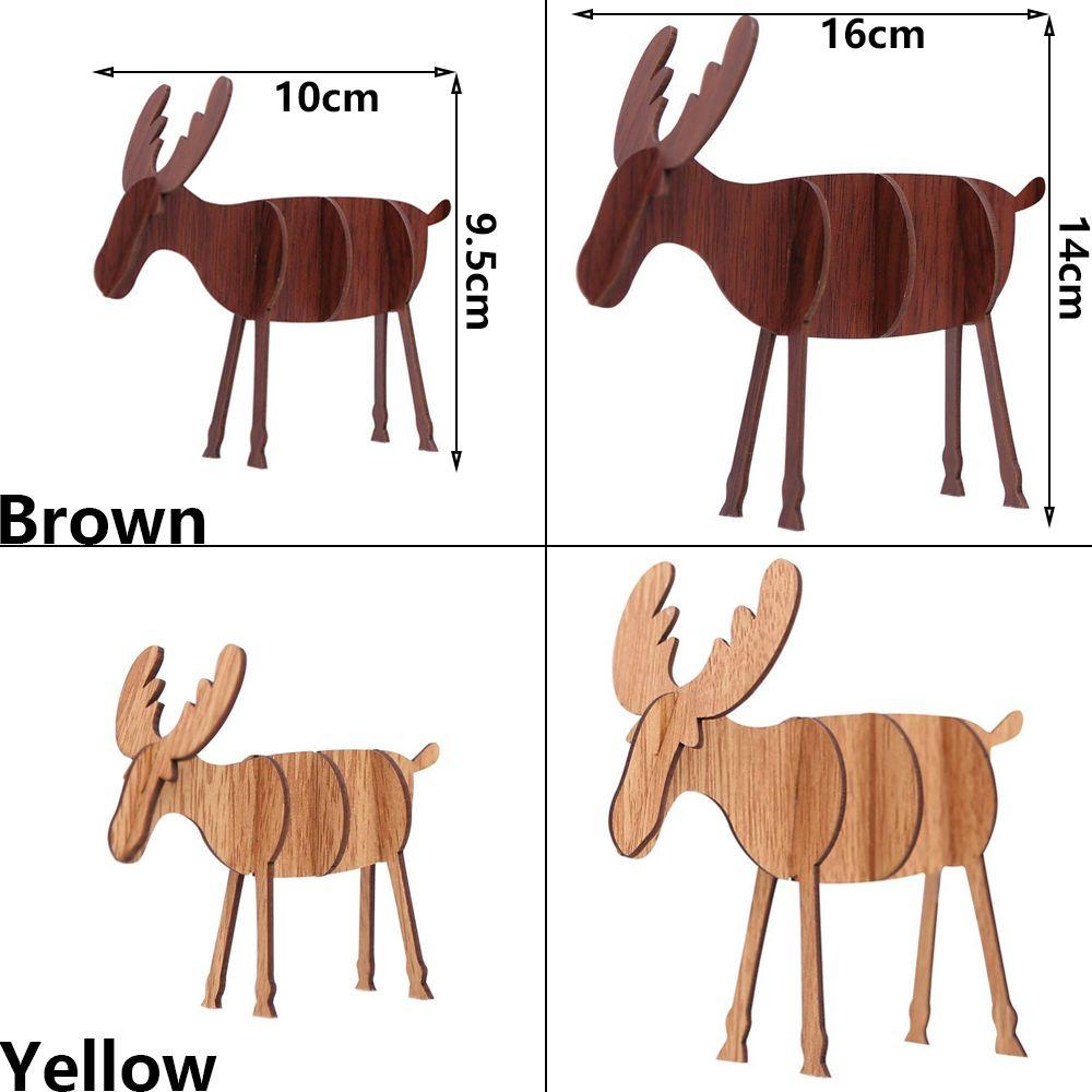 Puzzle Craft Christmas Decoration Party Decor Xmas Tree Deer Ornaments Wooden Elk Hanging Pendants
