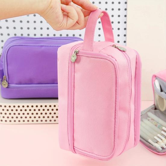 

Пенал большой емкости Yousheng для девочек с несколькими отделениями, сумка-органайзер для ручек и канцелярских принадлежностей с переносным ремешком для руки, школьные принадлежности