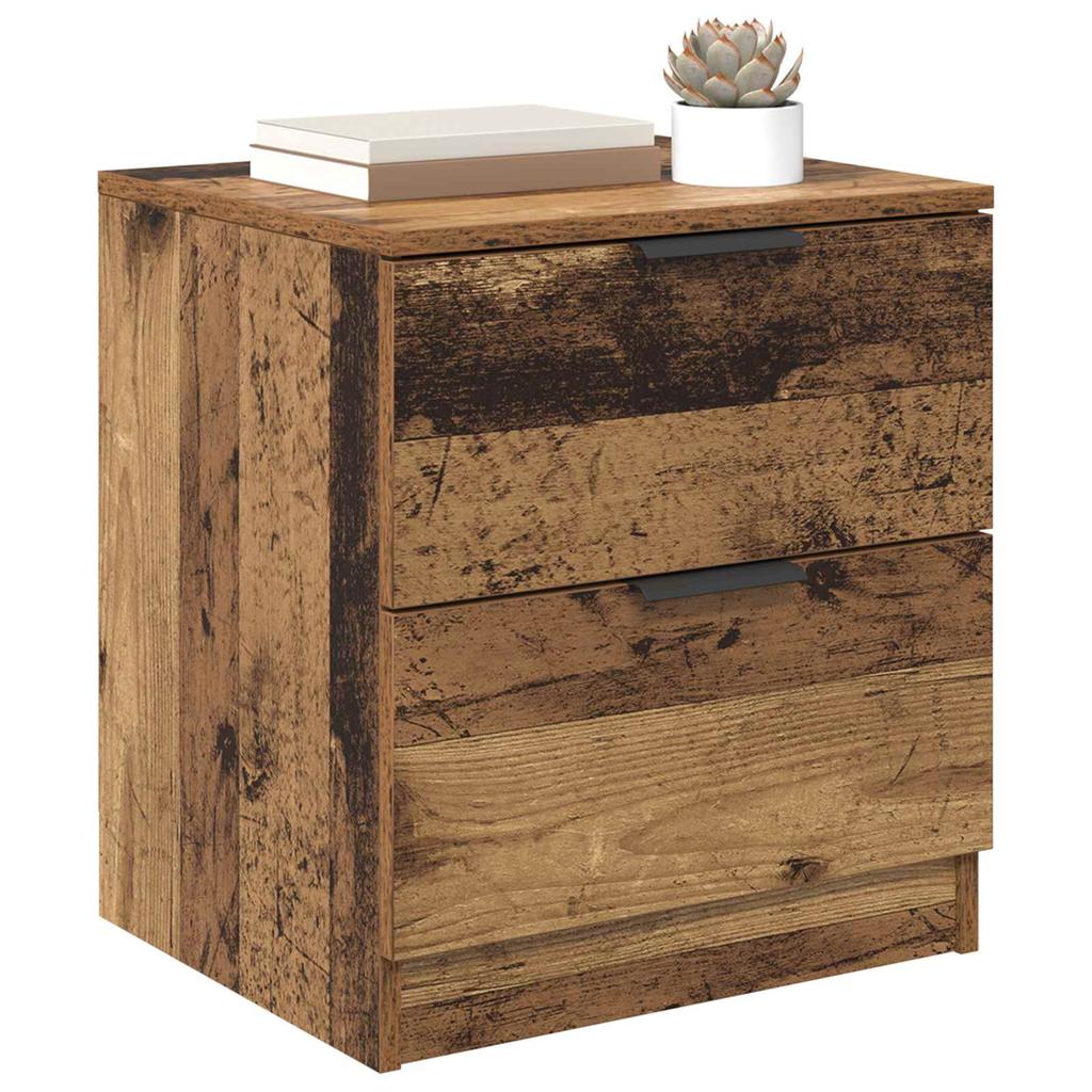 Nightstand Set of 2 Reclaimed Wood Look 45 X 39 X 50 Cm Engineered Wood
