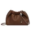 French Small Designer Folded Water Bucket Bag With Chain For Daily Casual Use