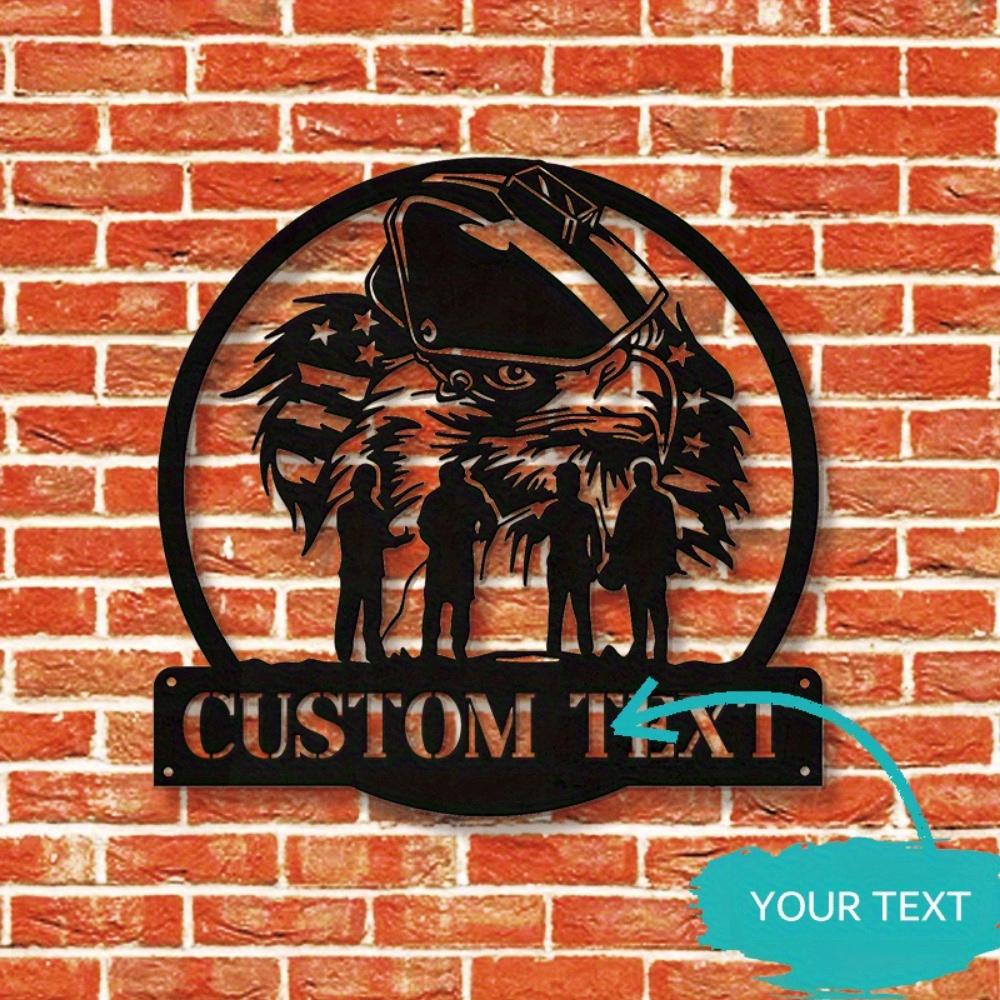 Unique Custom American Eagle Welder Squad Metal Wall Decor Ironworker Emblem Easy Hang Home Office