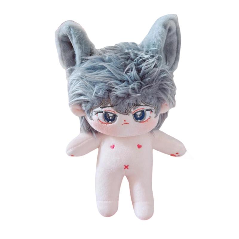 20cm Cotton Doll Plush Toy With Interchangeable Outfits White Car Overalls