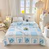 Cartoon Rainbow Bear Summer Quilt 100% Cotton Air Conditioning Thin Quilt for Kids Teens Multi-functional Nap Quilted Quilt