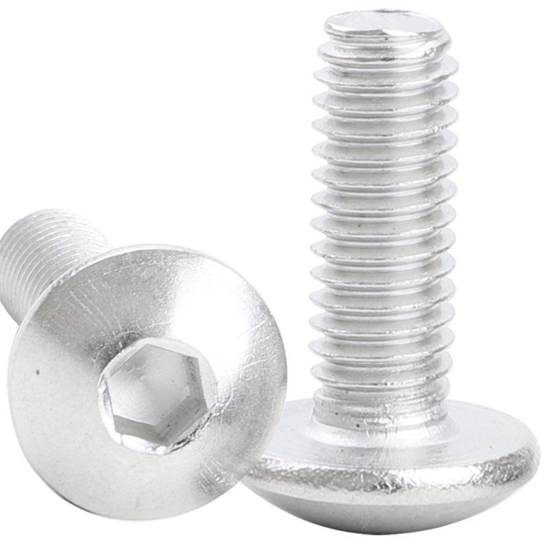 201 Stainless Steel Large Flat Head Hex Socket Screw - Mushroom Head Bolt M4/M5/M6