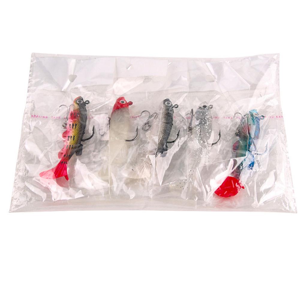 Soft Tailed Single Hook Simulation Fake for Saltwater Fishing Tackle