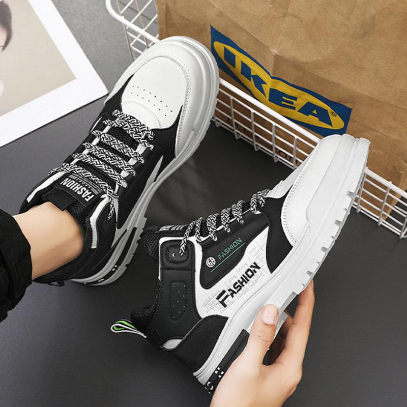 Sneakers Men Autumn Vulcanized Shoes for Male Outdoor Non-slip Soft Sole Walking Shoes Autumn High Top Breathable Ankle Boots