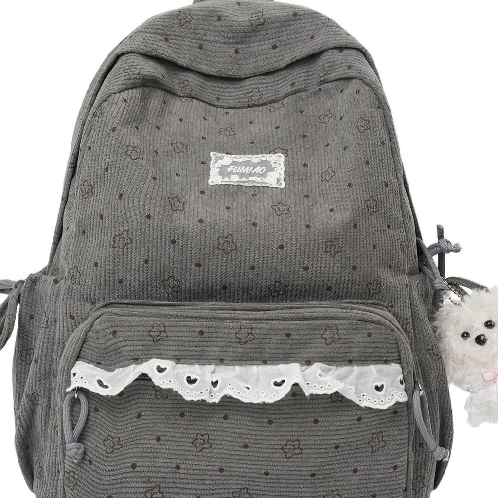 Schoolbag New Backpack Female Korean Version Ins Literary Small Fresh Wind Junior High School Student Backpack Large Capacity Casual Backpack