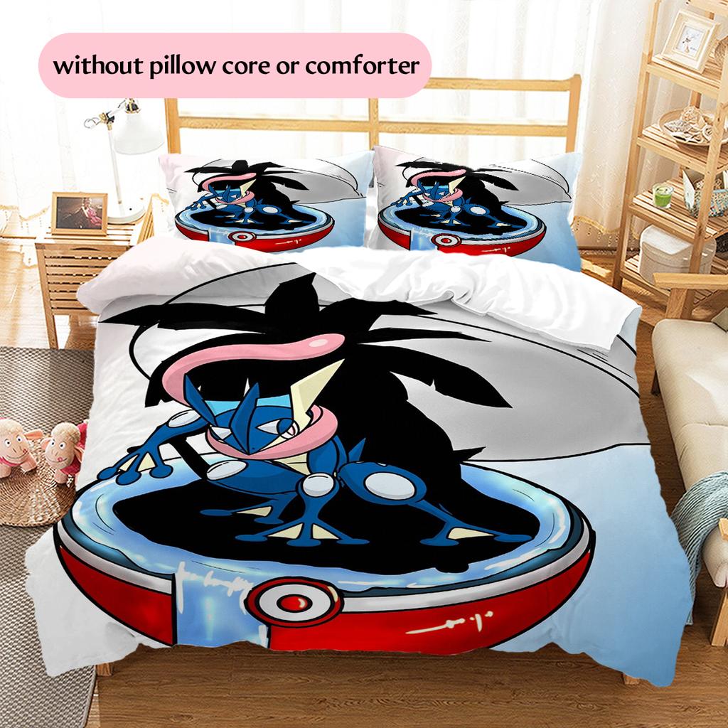 Greninja Battle Pokemon Bedding Set, Cool Duvet Cover Pillowcase for Bedroom Home, Unique Gift for Pokemon Fans