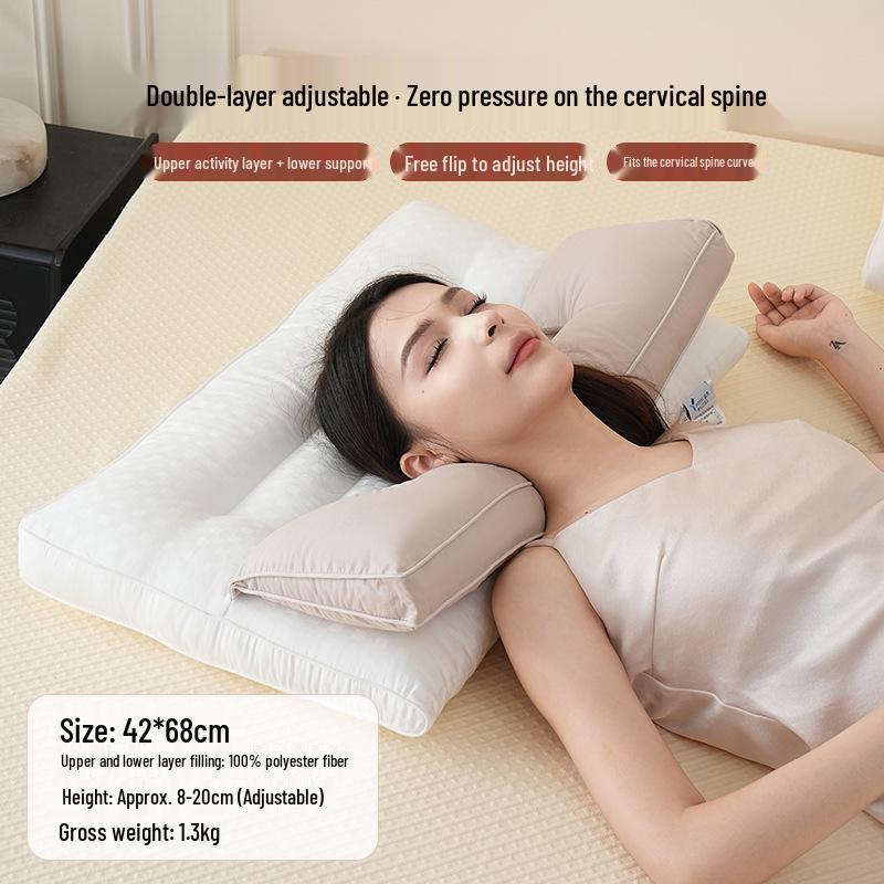 Y-образная регулируемая подушка для шейной тракции с двухслойной поддержкой и подушкой из перьевого бархата 4268cm 2690₽