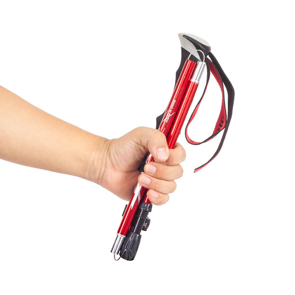 Baston de mers pliabil ușor, pliabil, cu cinci plieri, pentru drumeții, camping, backpacking