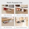 Under Sink Drawer Organizer, Clear ABS+PET Cosmetic Storage Box for Bathroom, Lipstick Cotton Pad Holder, Small Medium Large