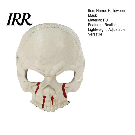 Easy to Wear Skull Face Mask Halloween Skeleton Mask, Scary with Side Clip, Lightweight Non-burdening for Haunted House Cosplay Masquerade Parties