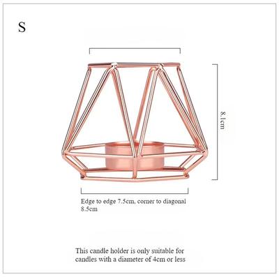 Ornamenti in Metallo Portacandele Contenitore Geometria Poligonale Ferro Portacandele Artigianato Semplice Base per Candela Aromaterapica