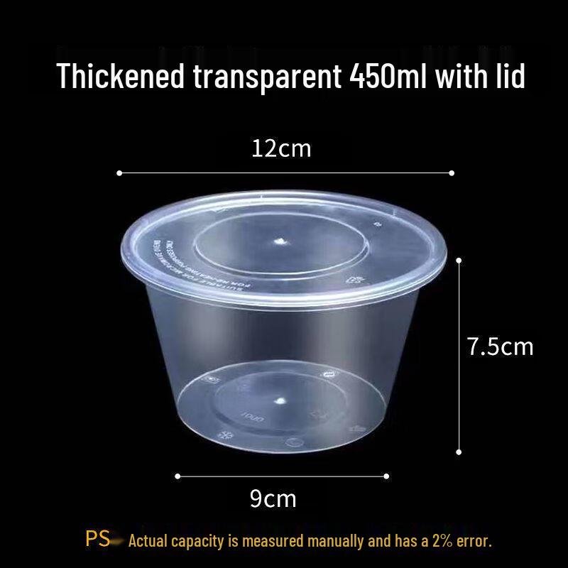 YXRH Disposable Round Plastic Food Containers with Lids