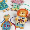 Educational Wooden Lacing Toy Fine Motor Skill Caterpillars Eat Fruit  Puzzle Games