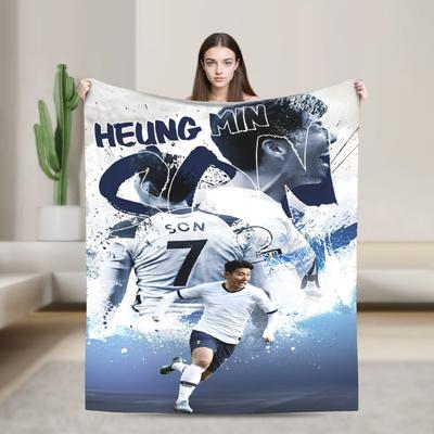 Son Heung-Min Soccer Football Plush Blankets Number 7 Custom Throw Blanket for Home 200x150cm Plush Thin Quilt