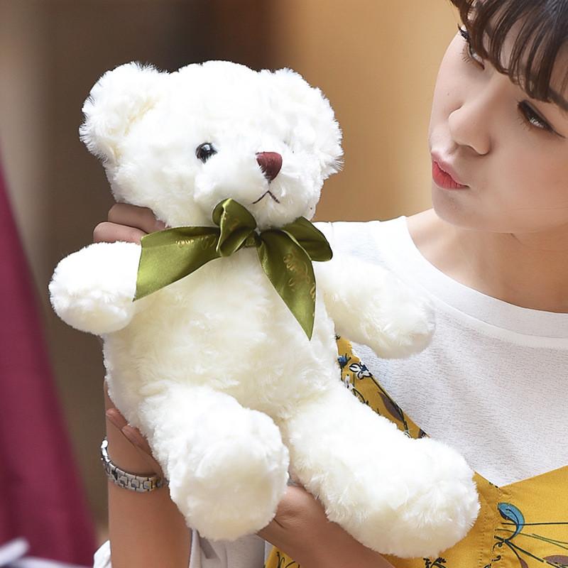 

Adorable Bear Teddy Plush Toy Bow Girls Companion Stuffed Doll Gift Birthday 20cm белый
