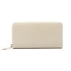 BONAVENTURA Long Zip Wallet in Shrink Leather x Genuine Italian Perfect Gift (Ivory Etoupe) - Leather, (BWAT5-IVET)