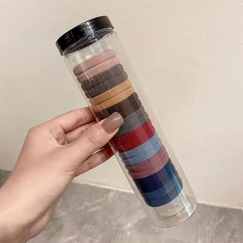 20PCS High Elastic Headband Seamless Rubber Band Hair Rope High Ponytail Hair Band Towel Ring Hair Care Weaving