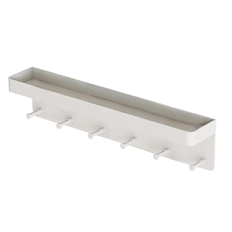 Biały wieszak na klucze do dekoracji ściennej, organizer na półki pocztowe, wieszak na klucze, montaż ścienny z 6 haczykami, stojak do przechowywania w kuchni i łazience