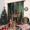 2pcs 2D flat printing High-Quality Christmas Curtains Luxurious retro fireplace and warm walls Digital Printed Polyester Drapes