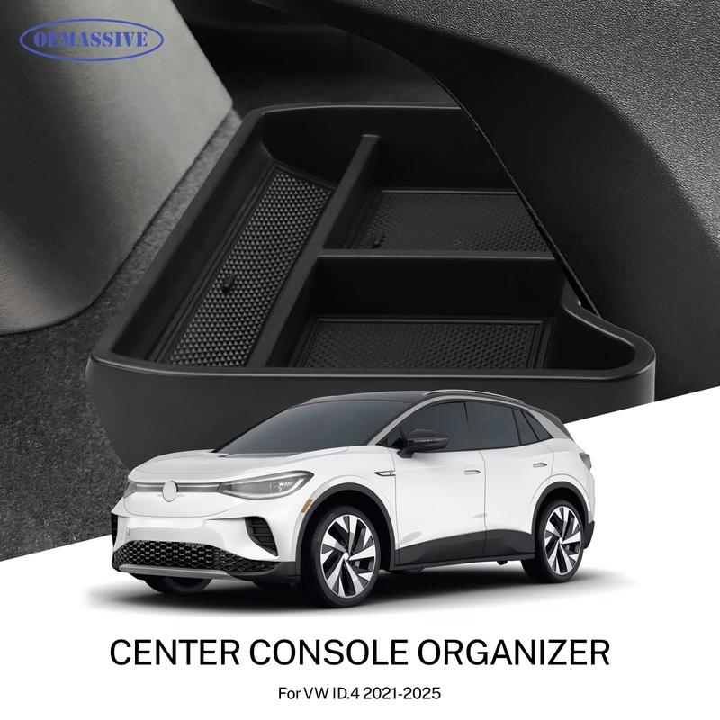 For VW ID4 Armrest Storage Box -2025 Center Console Organizer Tray with Adjustable Divider Fit Auto Interior Accessories