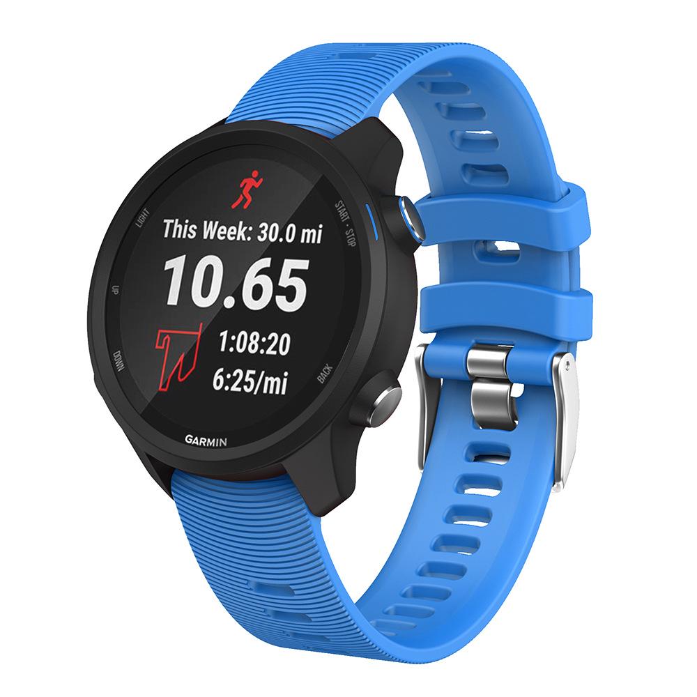 Compatible Striped Silicone Watch Band for Garmin Forerunner 245/645 & Vivoactive 5/6 with Pin Buckle.