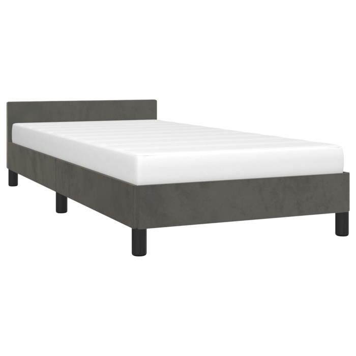 VidaXL Bed Frames with Headboard Slat Base Upholstered Bed Slat Frame Single Bed Adult Bedroom Interior Grey 347550