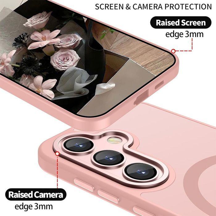 Coque Antichoc - BOOLING - pour Samsung Galaxy S26 Plus - Cercle Magnétique Protection Caméra - Rose