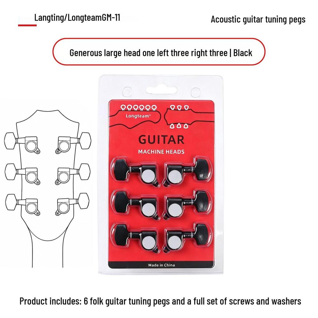 Universal Silver Folk Guitar Tuning Pegs, Knobs & String Winder Tool - Fully Enclosed Electric Guitar Tuning Accessories
