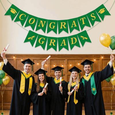 Reusable Graduation Party Banner Creative Celebration Paper Pull Flag Decorative Handmade Graduation Party Hanging Decorations