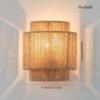 Hemp Rope Rattan Wall Lamp Antique Asia Hotel Indoor Living Room Bedroom and Office Vanity Modern E27 Woven Bedside Wall Light