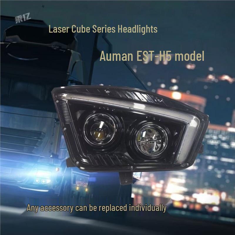 Compatible EST Headlight Assembly for Ouman H5 Galaxy: All-LED Super Bright Dual Lens 2023 Left