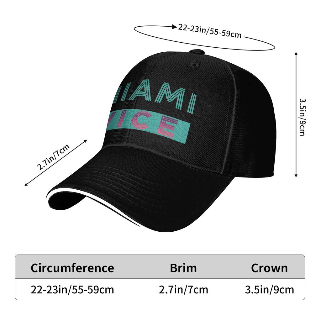 Miami Vice Logo Casual Baseball Cap Kpop Rock Trucker Hat Summer Dropshipping Men Adult Vintage Baseball Caps