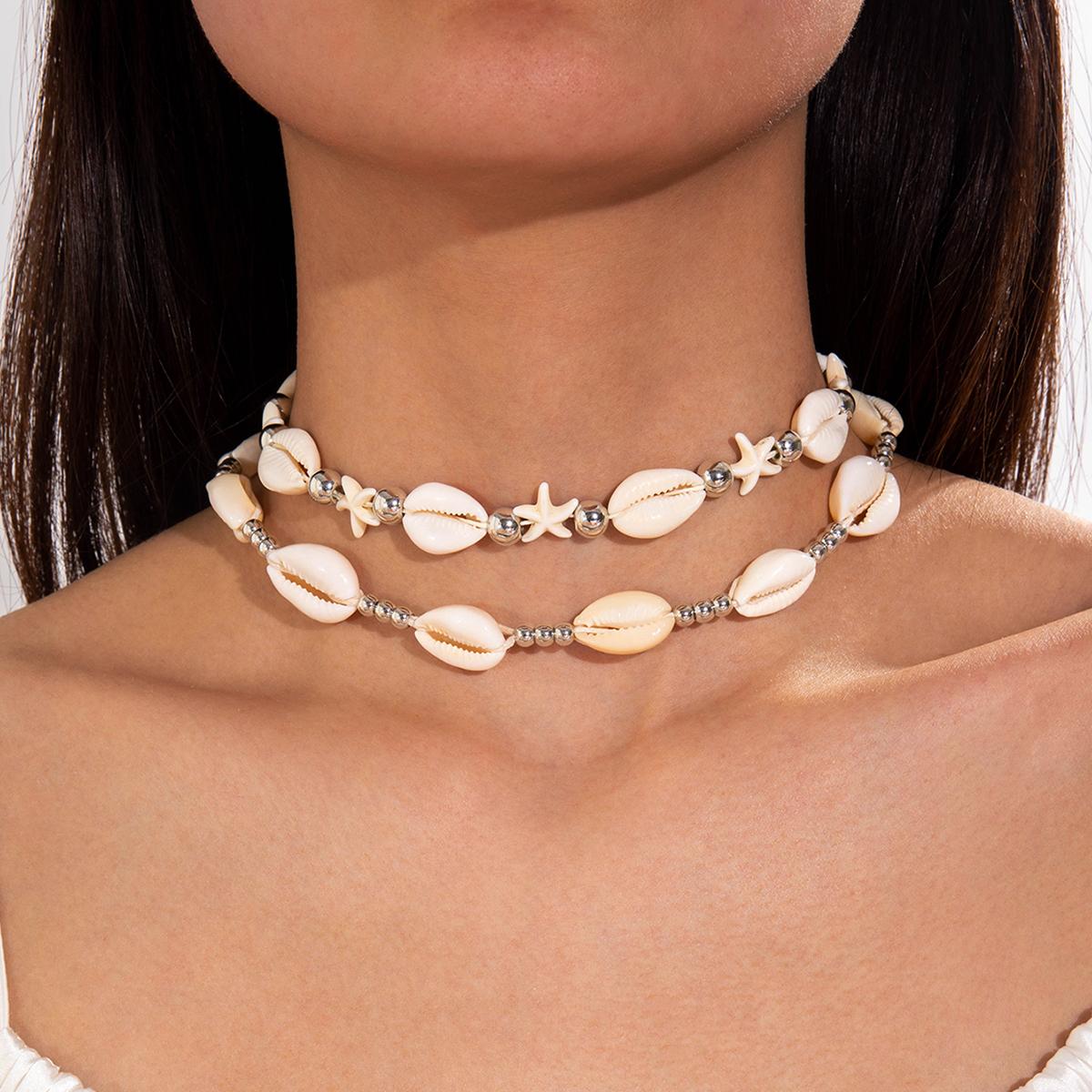 

Летнее новое пляжное ожерелье-чокер в стиле «морская звезда» с белыми ракушками для женщин, ювелирные изделия в стиле «богемный океан»