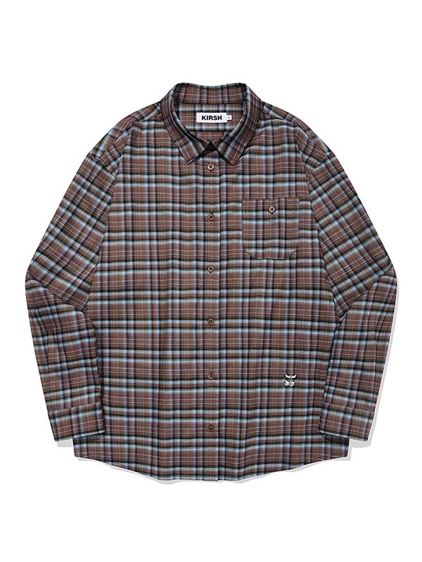 KIRSH Cheek Check Loose Fit Check Shirt [Sky]