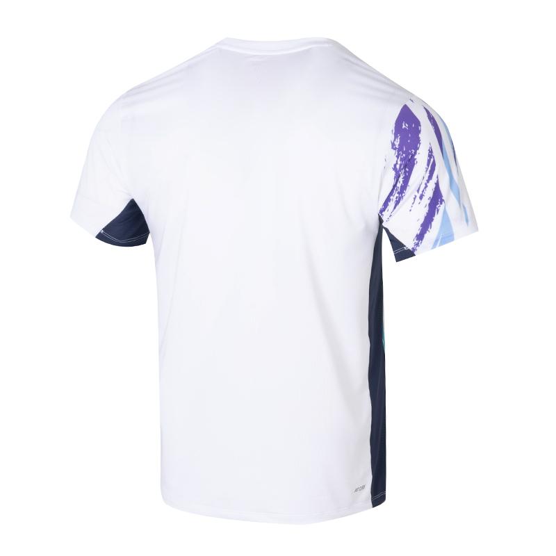 Lining Provincial Team Series Sportovní ležérní jednoduchý barevný blok pulovr badmintonový dres unisex dres Standard-White AAYV039-2