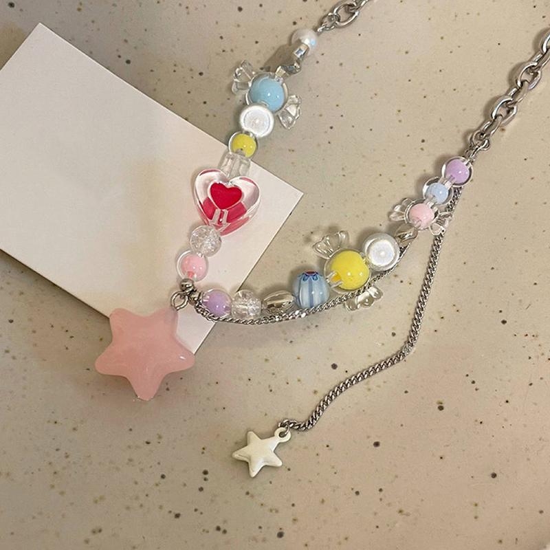 

1 шт. Аксессуары для одежды Подарки Бисероплетение Ожерелья Яркие цветовые сочетания Милые браслеты в форме звезды Многоцветный