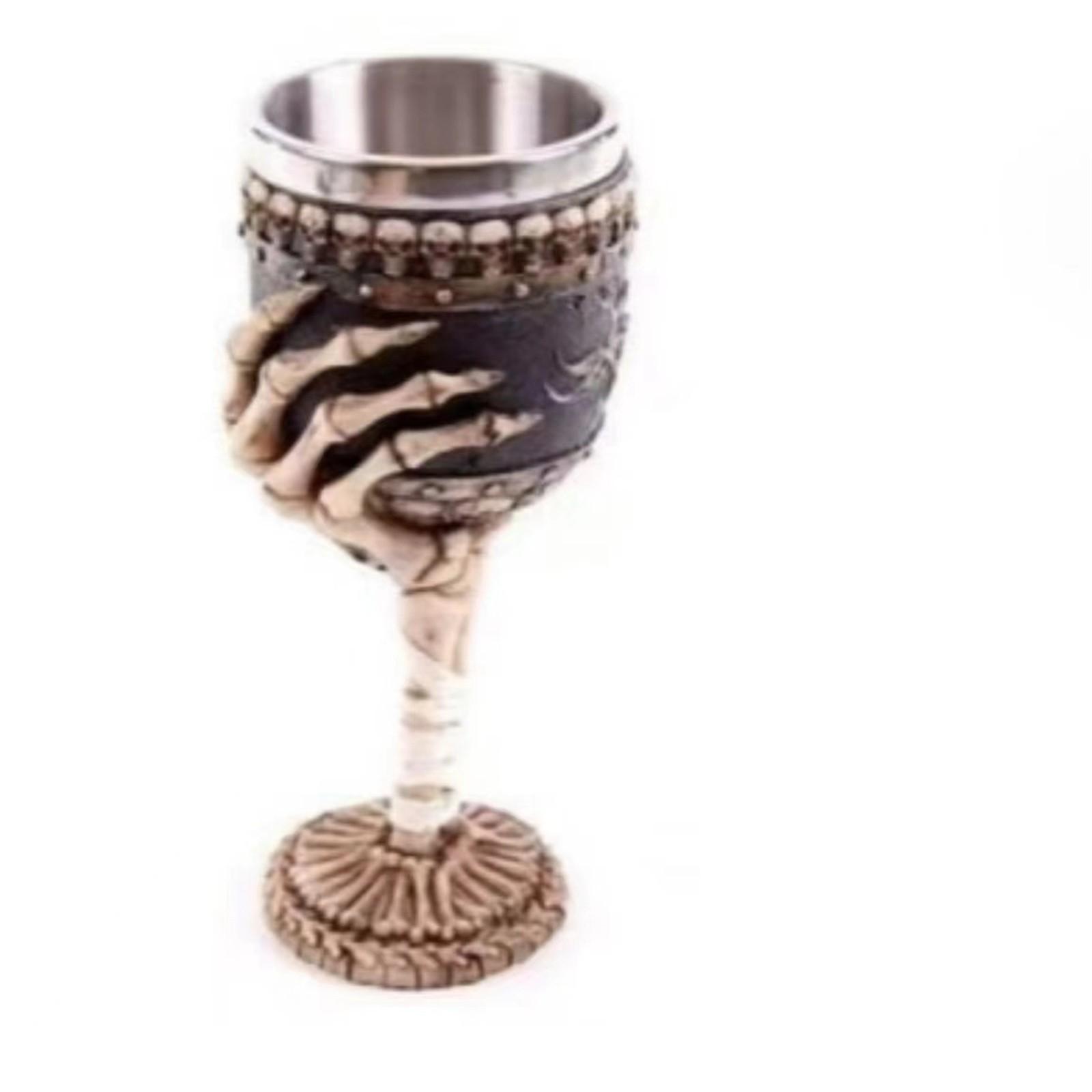 

Ужасный бокал из смолы из нержавеющей стали, ретро-бокал для вина, готические бокалы для коктейлей, волчья кружка для виски, вечеринка, бар, посуда для напитков One Size