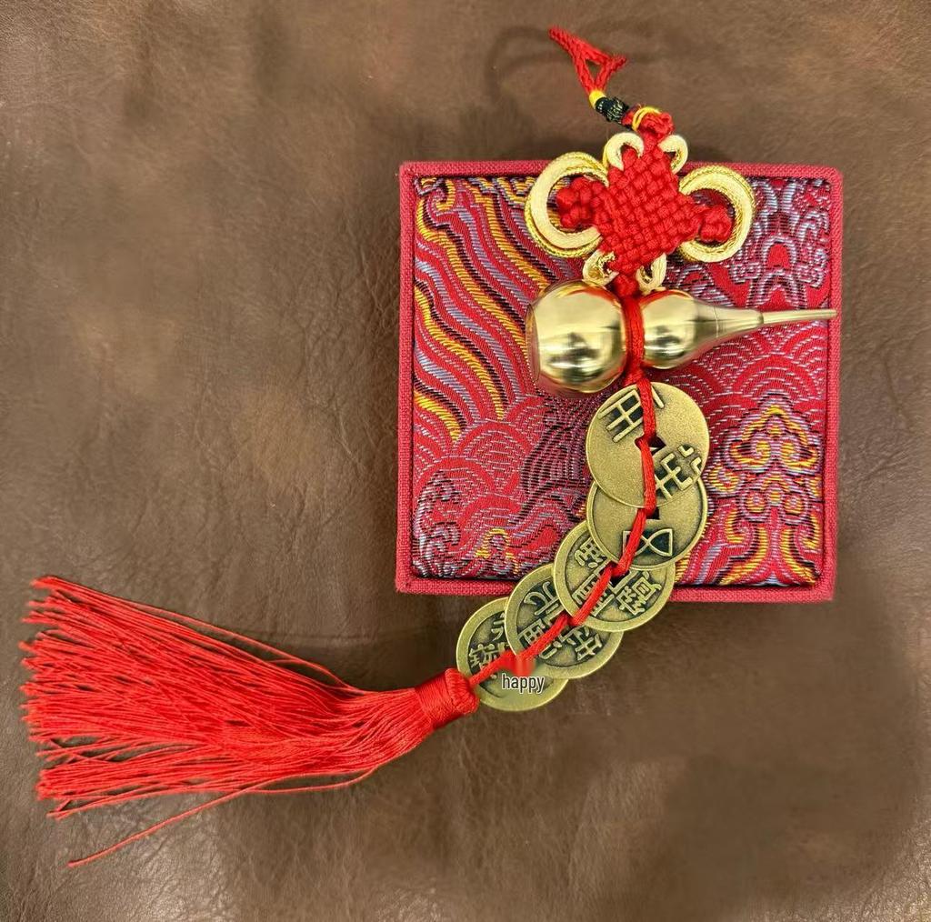 Five Emperors Copper Gourd Pendant with Thickened Coins