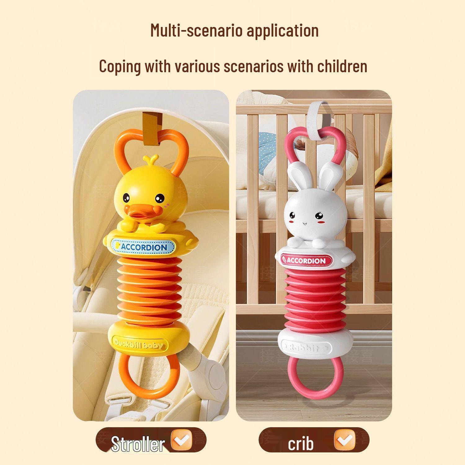 Mini Yellow Duck Accordion Baby Toy for Early Music Education